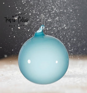6" Denium Bubblegum Glass Ball Ornament