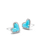 ARI HEART STUD EARRINGS SILVER TURQUOISE MAGNESITE