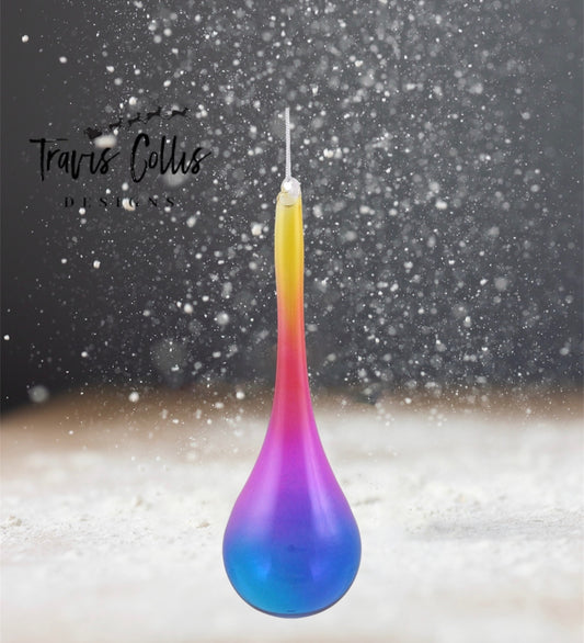 9" Ombre Glass Teardrop Ornament