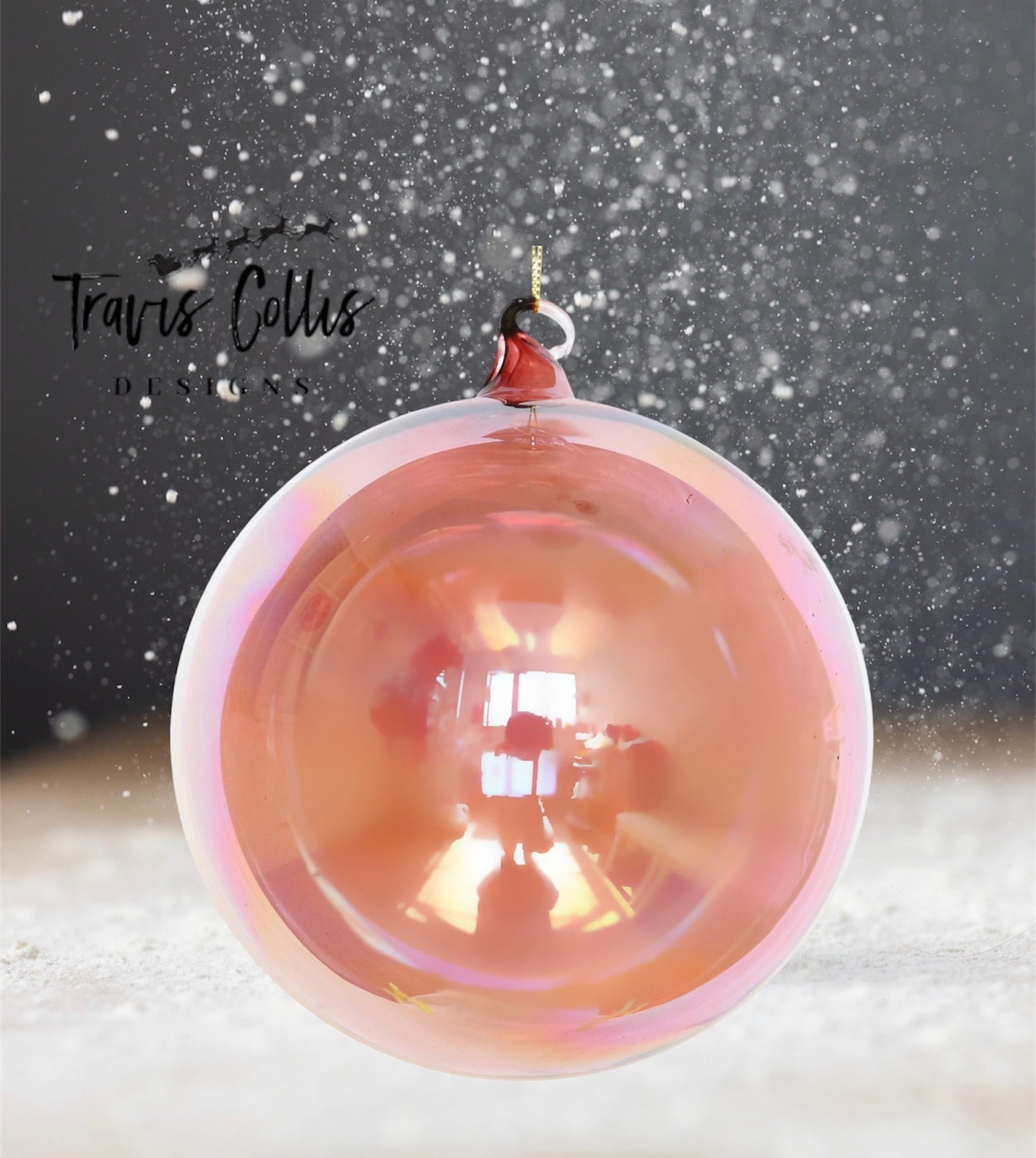 6" Golden Iridescent Bottle Glass Ball Ornament