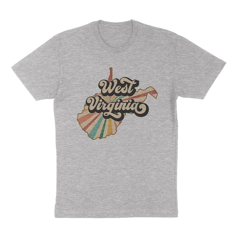 Retro West Virginia Shirt: Grey / Unisex XS