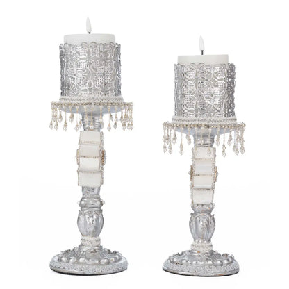Bells of Brilliance Silver Candle Sticks Set of 2 by Katherine's Collection