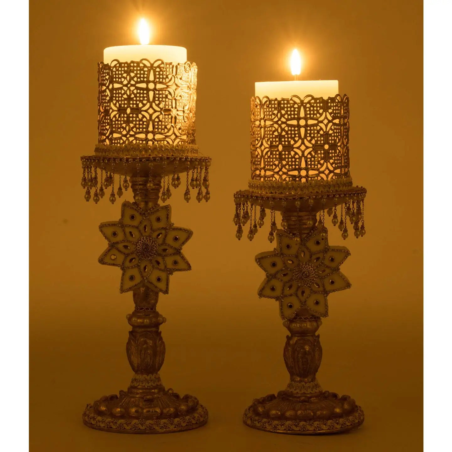 Bells of Brilliance Gold Candle Sticks Set of 2 by Katherine's Collection