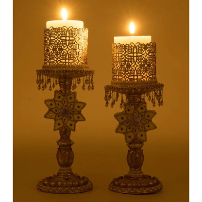 Bells of Brilliance Gold Candle Sticks Set of 2 by Katherine's Collection