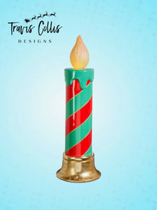 RESIN MULTICOLOR LIGHTED CANDLE 29.25"