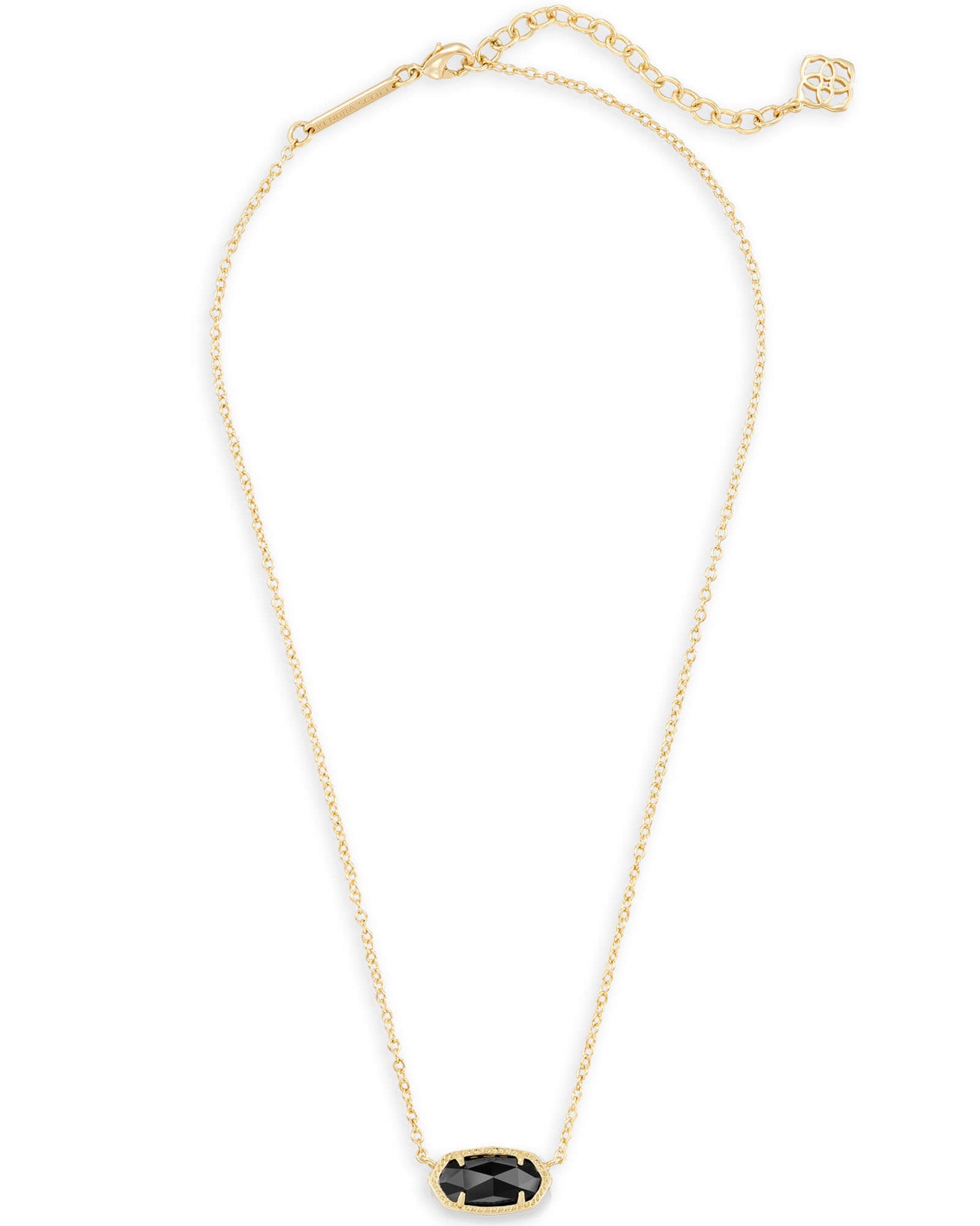 ELISA SHORT PENDANT NECKLACE GOLD BLACK