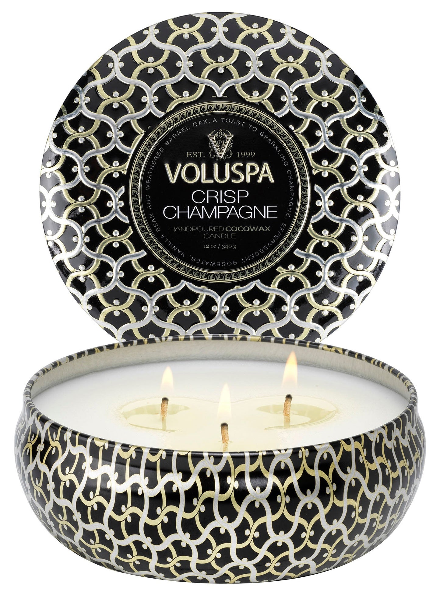 Voluspa Crisp Champagne 3 Wick Tin Candle