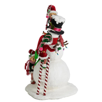 Merry Snowman with Elves by Katherine's Collection