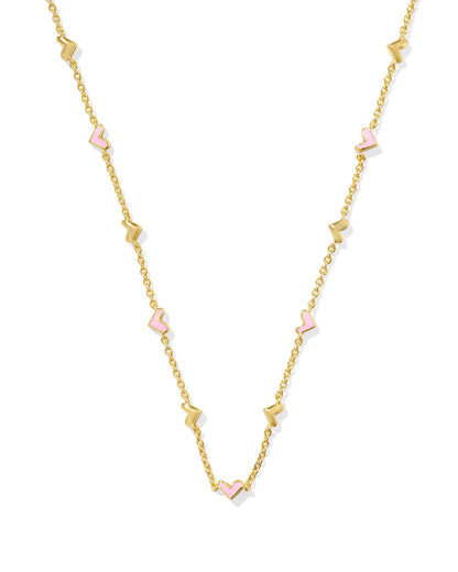 HAVEN STRAND NECKLACE GOLD PINK ENAMEL