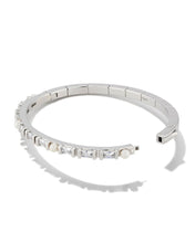 Load image into Gallery viewer, GRAYSON CRYSTAL CUFF BRACELET RHODIUM METAL WHITE CZ