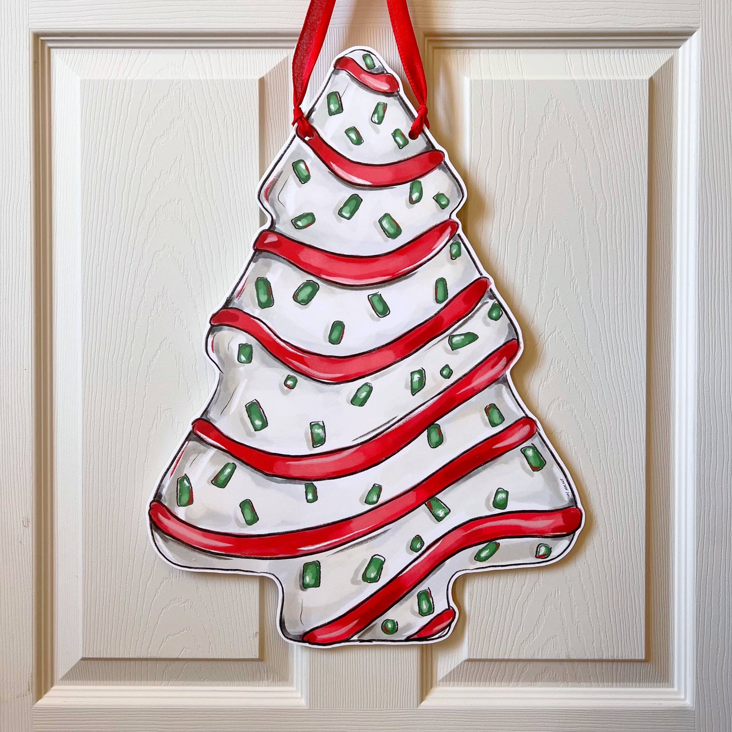 Christmas Tree Cake Door Hanger - Made In USA
