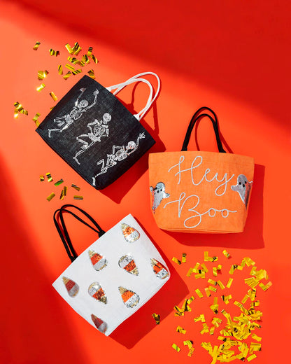 HALLOWEEN SPARKLE TOTE-WHITE