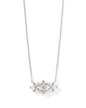 LINDY RAE ELISA SHORT PENDANT NECKLACE SILVER WHITE CRYSTAL