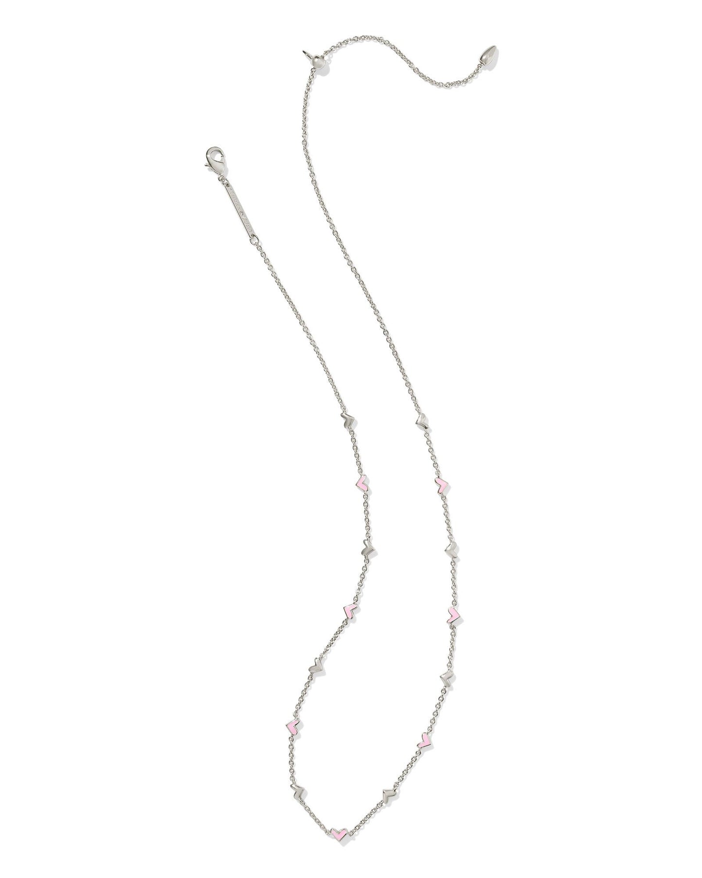 HAVEN STRAND NECKLACE SILVER PINK ENAMEL