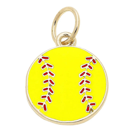 Softball Enamel Charm