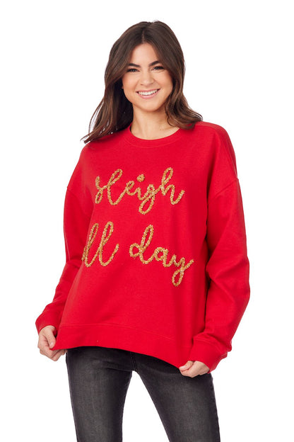 Red Sleigh All Day Sparkle Sweatshirt