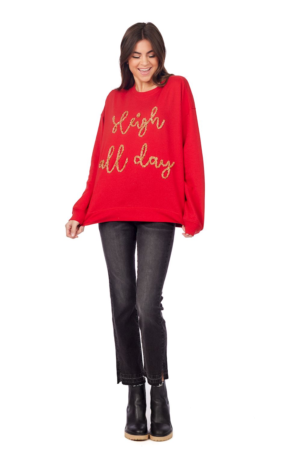 Red Sleigh All Day Sparkle Sweatshirt