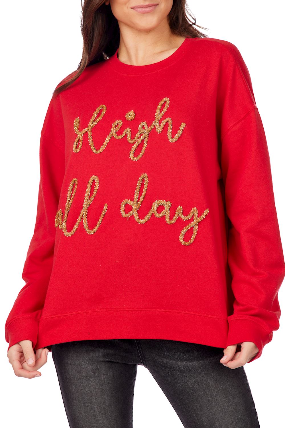 Red Sleigh All Day Sparkle Sweatshirt