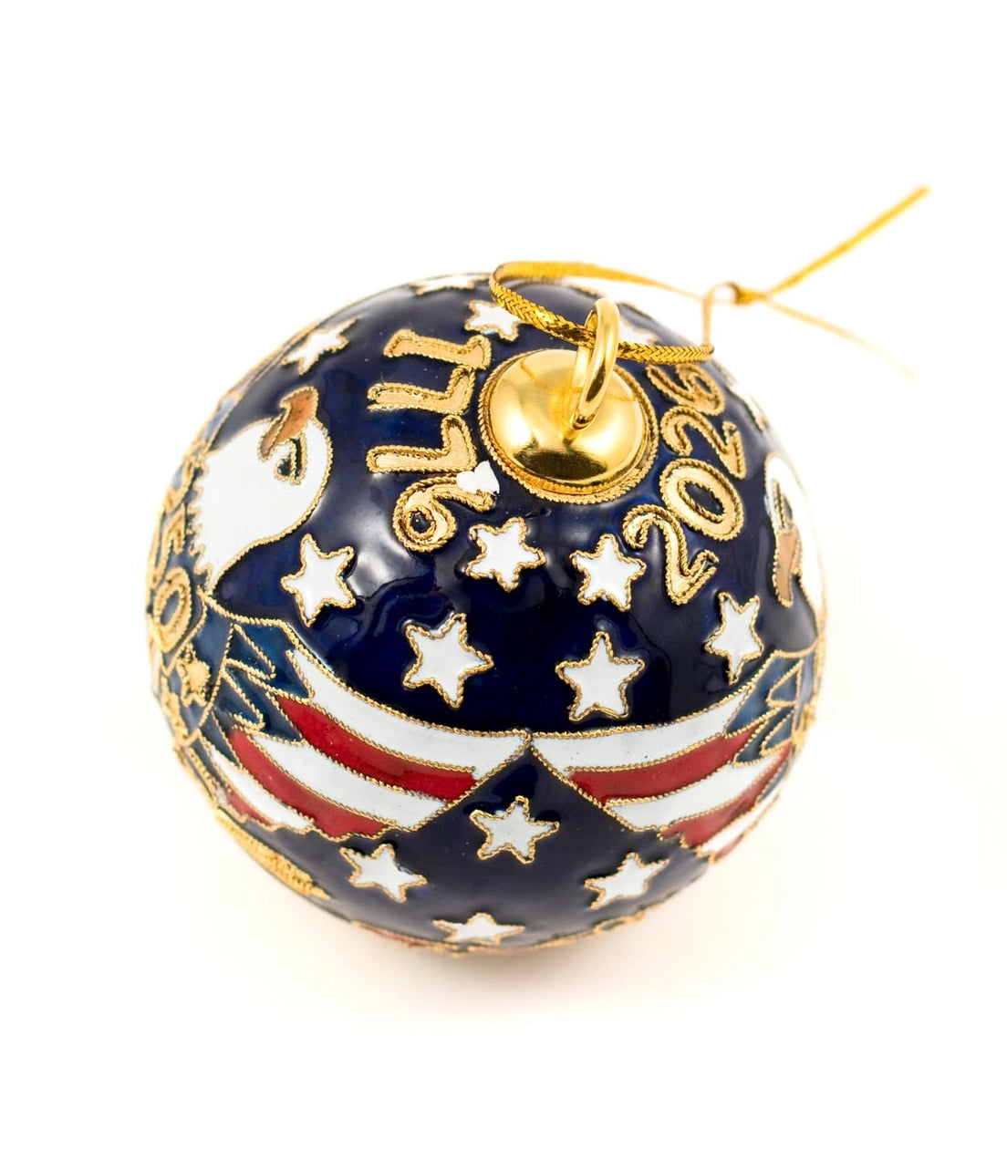 Handmade Cloisonne 250th Anniversary USA Ball Ornament