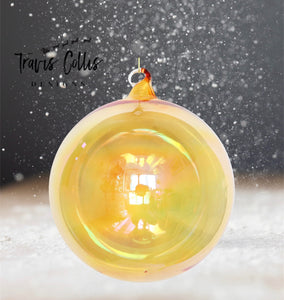 6" Yellow Bottle Glass Ball Ornament