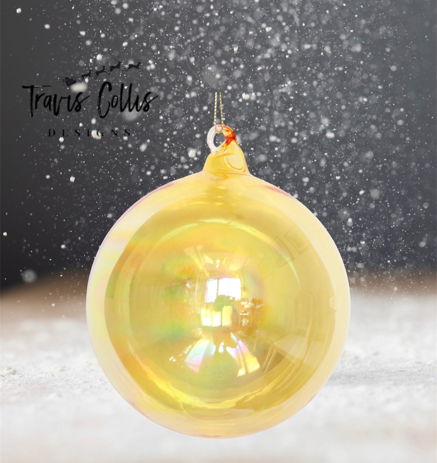 4.7" Yellow Bottle Glass Ball Ornament