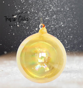 4.7" Yellow Bottle Glass Ball Ornament