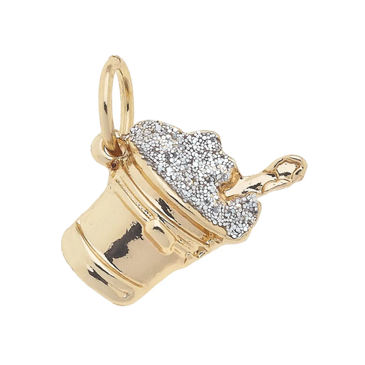 Pave Ice Bucket Charm in Silver