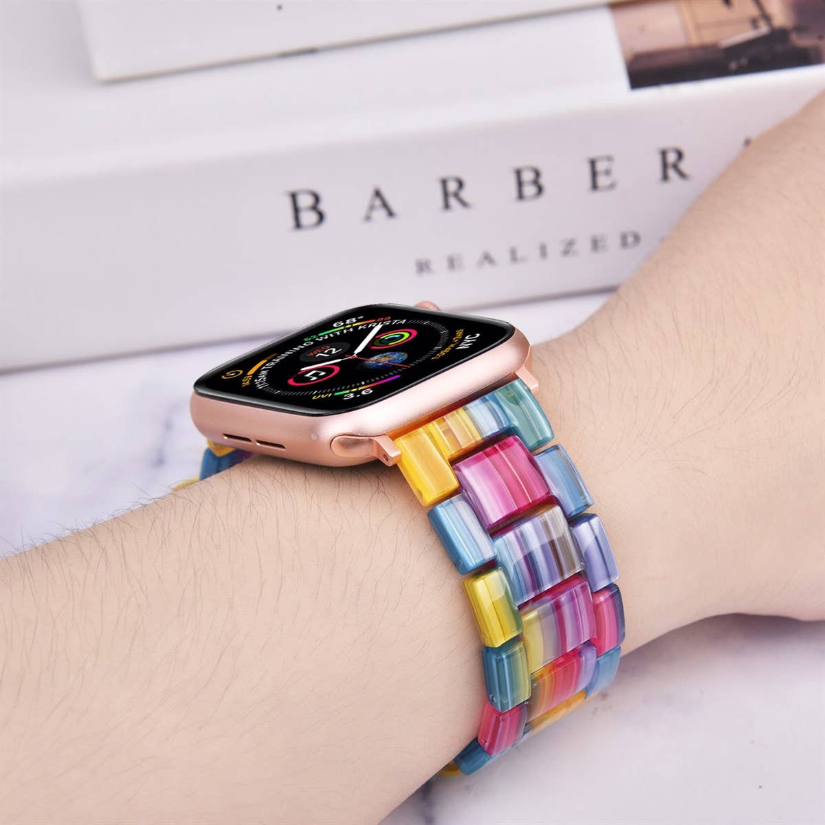 Resin Bracelet Light Weight Bands for Apple Watch: 38/40/41mm / Black