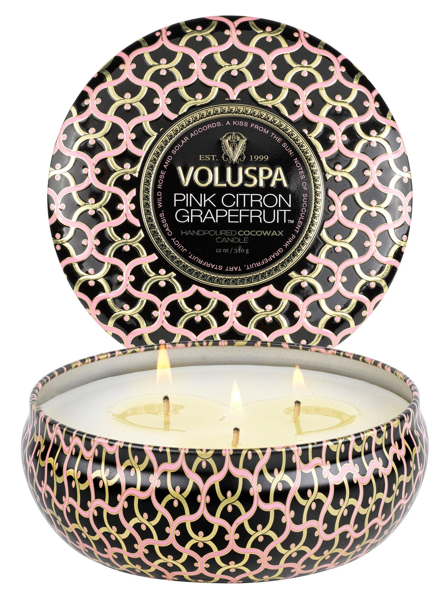 Voluspa Pink Citron Grapefruit 3 Wick Tin Candle