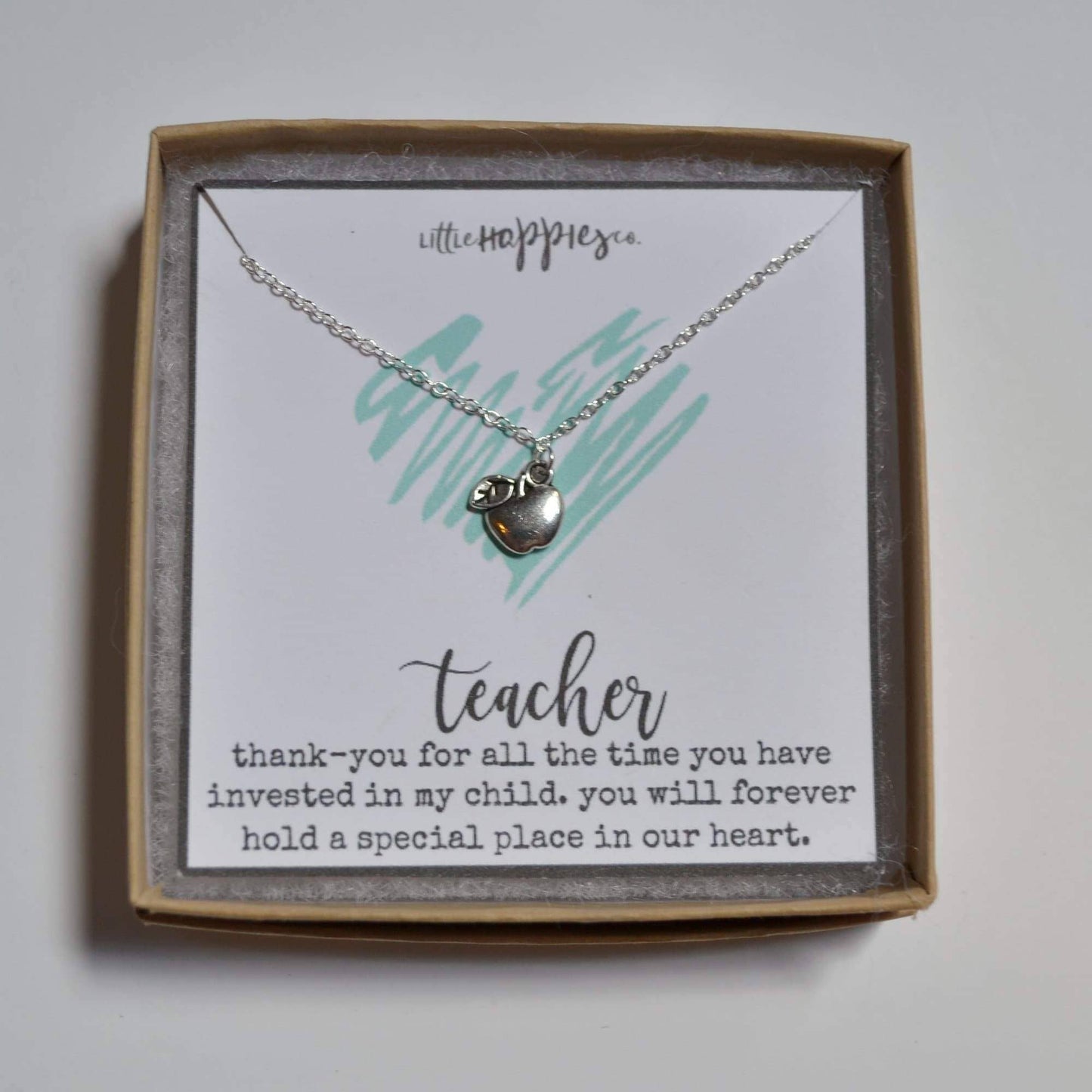 Apple necklace, Christmas Gift for teacher, Teacher gifts, Gift for teacher, Gift for Teacher, Teacher Gift