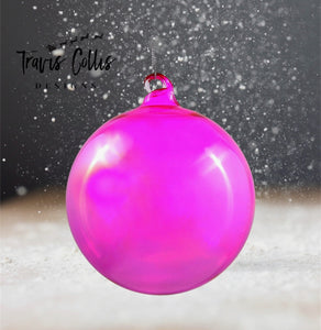 4.7" Fuchsia Bottle Glass Ball Ornament