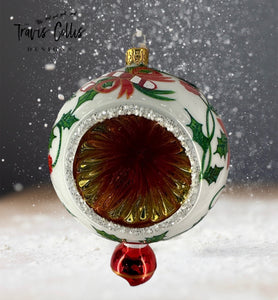 Nostalgia Bauble with Reflector - Holly - Made in Poland