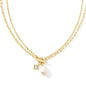 EVE CHAIN MULTI STRAND NECKLACE GOLD WHITE PEARL