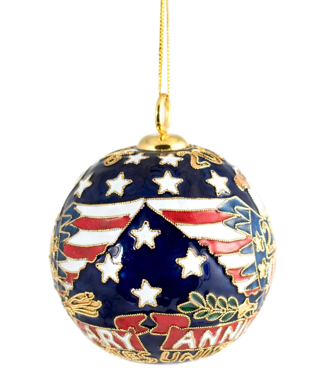 Handmade Cloisonne 250th Anniversary USA Ball Ornament