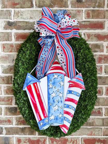 Patriotic Rocket PVC Door Hanger by The Round Top Collection
