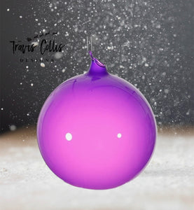 4.7" Purple Bubblegum Glass Ball Ornament