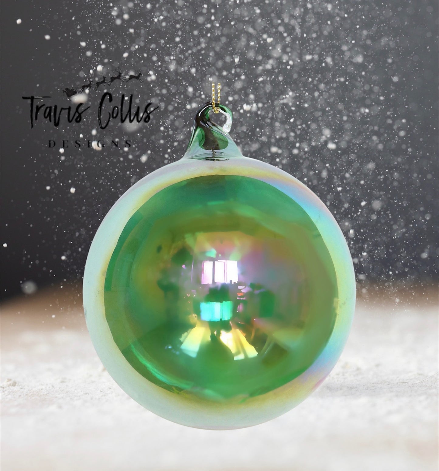 4.7" Emerald Green Bottle Glass Ball Ornament