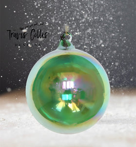 4.7" Emerald Green Bottle Glass Ball Ornament