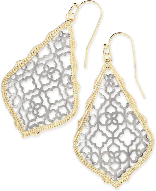 ADDIE EARRINGS GOLD - RHODIUM FILIGREE MIX