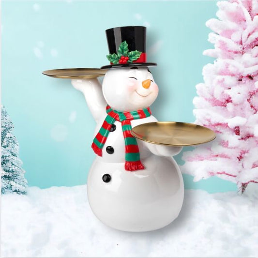 Vintage Snowman with Serving Trays - 24"