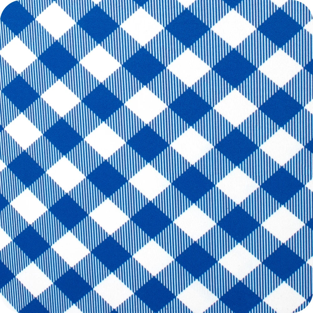 Gameday Gingham Royal + White Medium Iced Cup Coolie