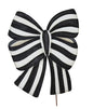 Round Top Collection Black and White Striped Bow