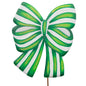 Round Top Collection Green and White Striped Bow