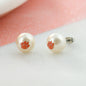 Clemson Tigers Logo Pearl Stud Earrings
