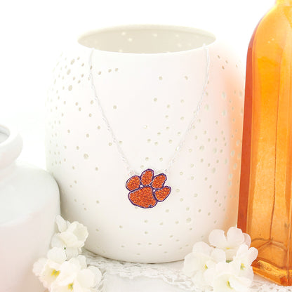Clemson Tigers Crystal Logo Necklace