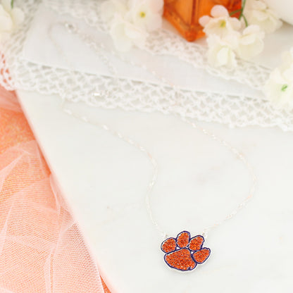 Clemson Tigers Crystal Logo Necklace