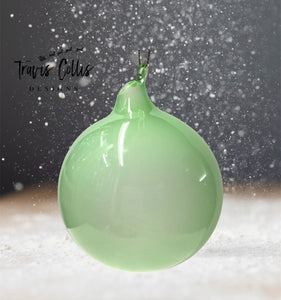 6" Light Green Bubblegum Glass Ball Ornament