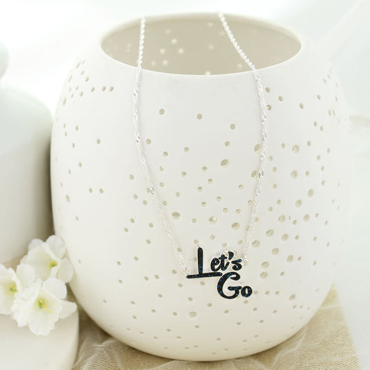 West Virginia Slogan Necklace "Let's Go"