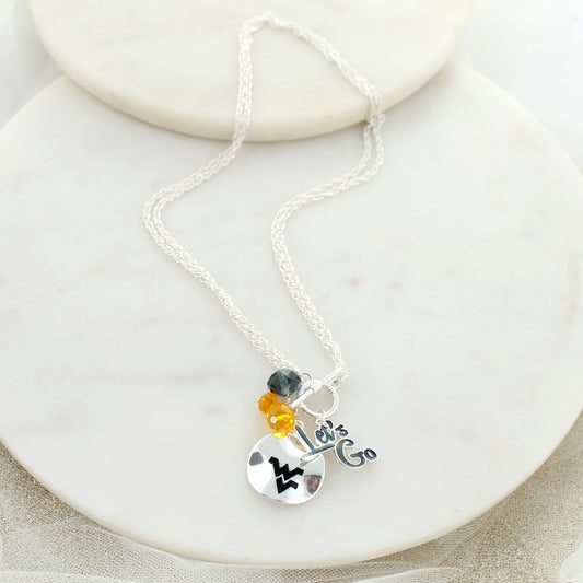 West Virginia Logo Cluster Convertible Necklace
