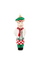 Check it Out Chef Pig Glass Ornament